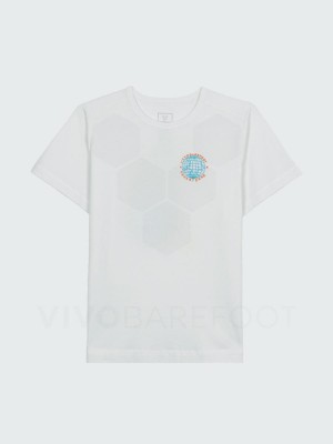 Camiseta Vivobarefoot Finisterre Deporte Hombre Blancas | CL285NN