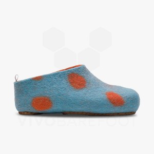 Slipper Vivobarefoot MIM Felt Niños Turquesa Claro Naranjas | CL007FU