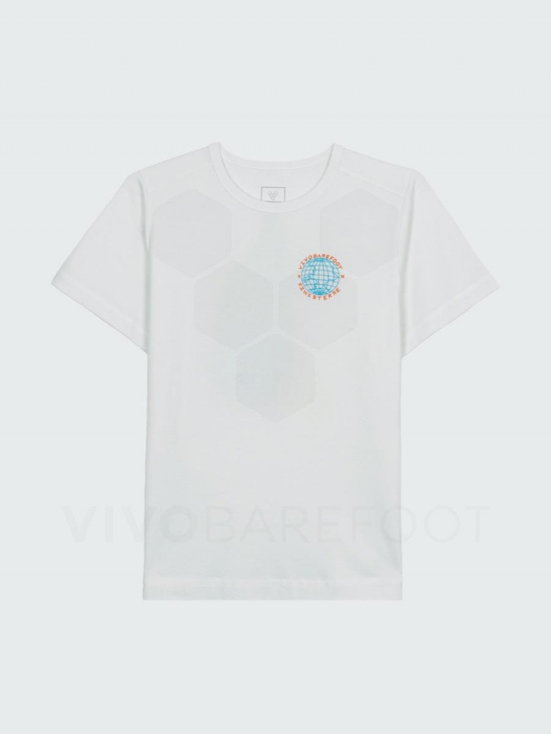 Camiseta Vivobarefoot Finisterre Deporte Hombre Blancas | CL285NN