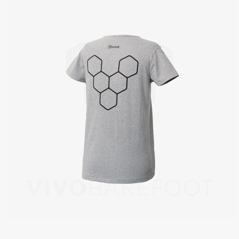 Camiseta Vivobarefoot Rapanui Deporte Mujer Gris | CL092YF