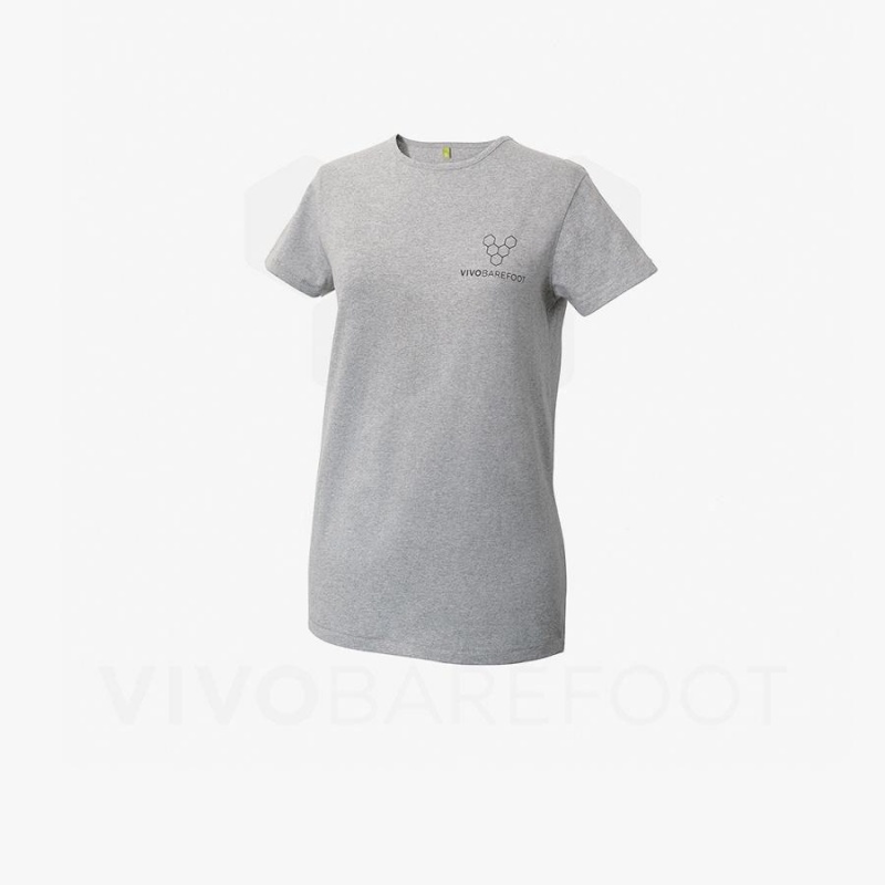 Camiseta Vivobarefoot Rapanui Deporte Mujer Gris | CL092YF