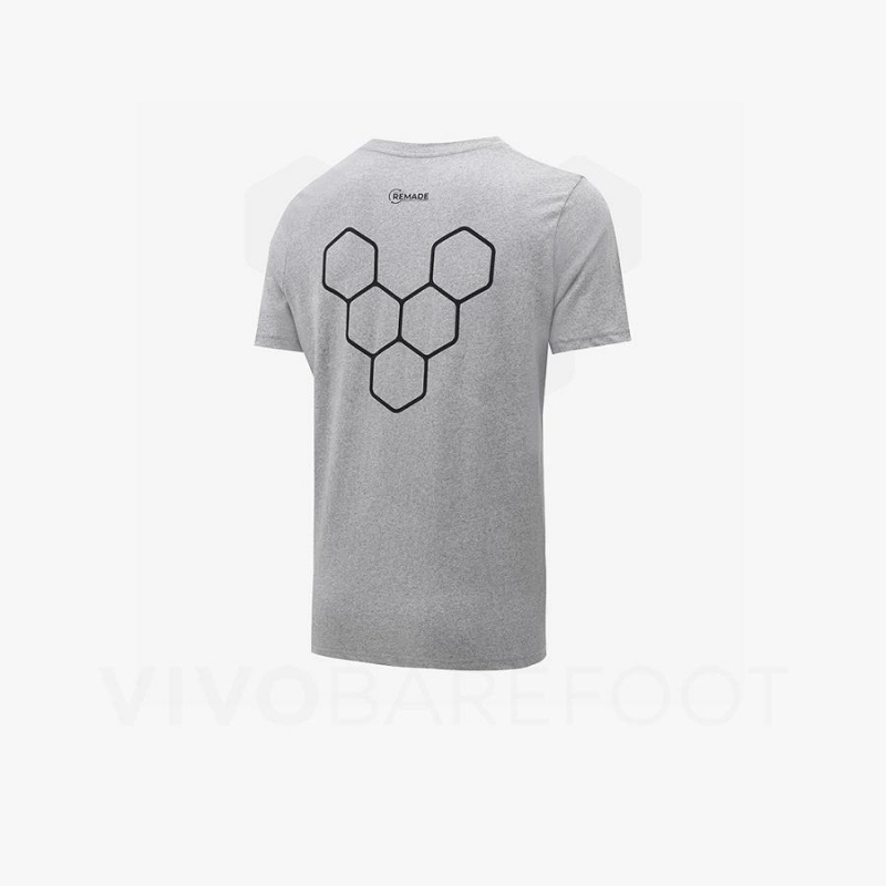 Camiseta Vivobarefoot Rapanui Naturally Coloured T-shirt Hombre Gris | CL279TL