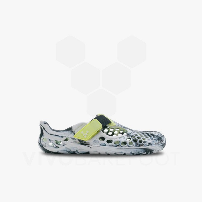 Sandalias Vivobarefoot Ultra Bloom Niños Obsidian Blancas | CL006GY