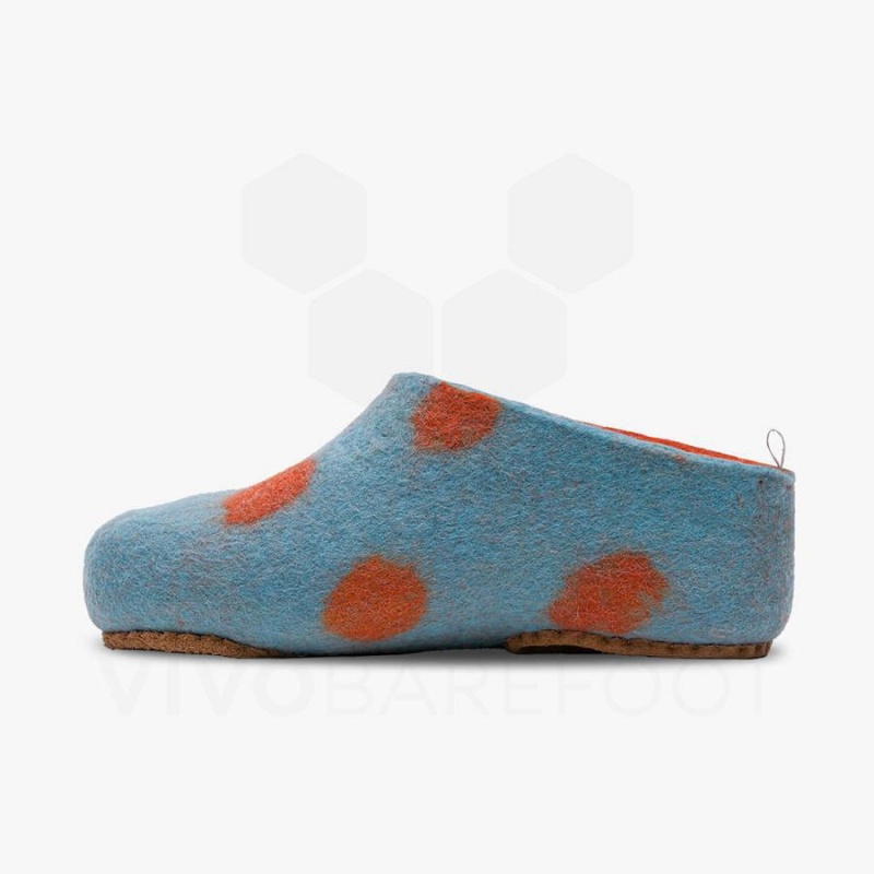 Slipper Vivobarefoot MIM Felt Niños Turquesa Claro Naranjas | CL007FU