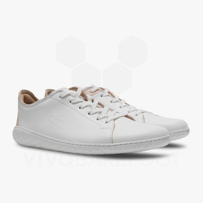 Zapatillas Lifestyle Vivobarefoot Geo Court III Mujer Blancas Rosas | CL146WH