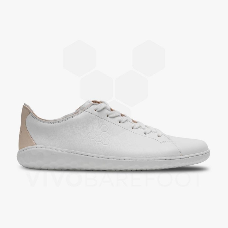 Zapatillas Lifestyle Vivobarefoot Geo Court III Mujer Blancas Rosas | CL146WH