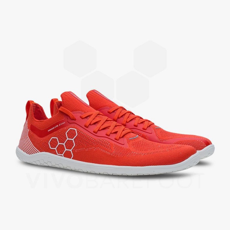 Zapatillas Running Carretera Vivobarefoot Primus Lite Knit Mujer Rojas | CL215FU