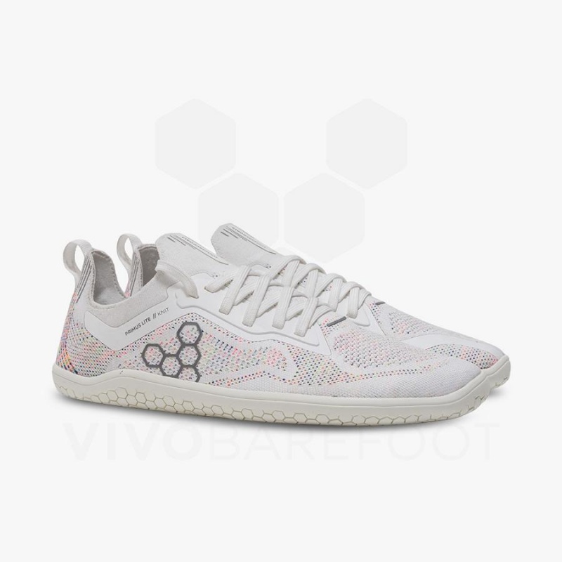 Zapatillas Running Carretera Vivobarefoot Primus Lite Knit Mujer Blancas | CL214GY