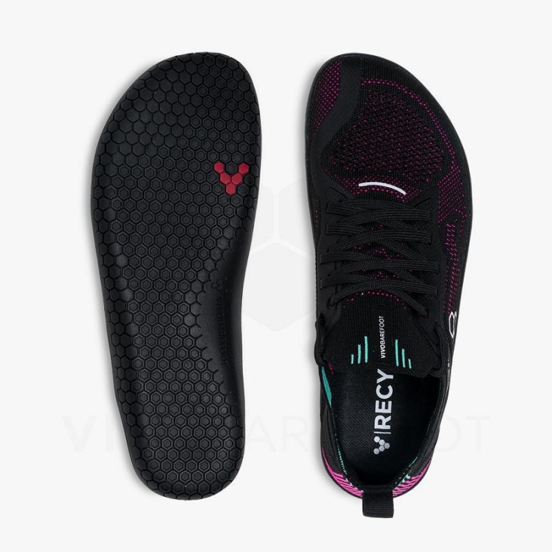 Zapatillas Running Carretera Vivobarefoot Primus Lite Knit Mujer Obsidian Rosas | CL212IR