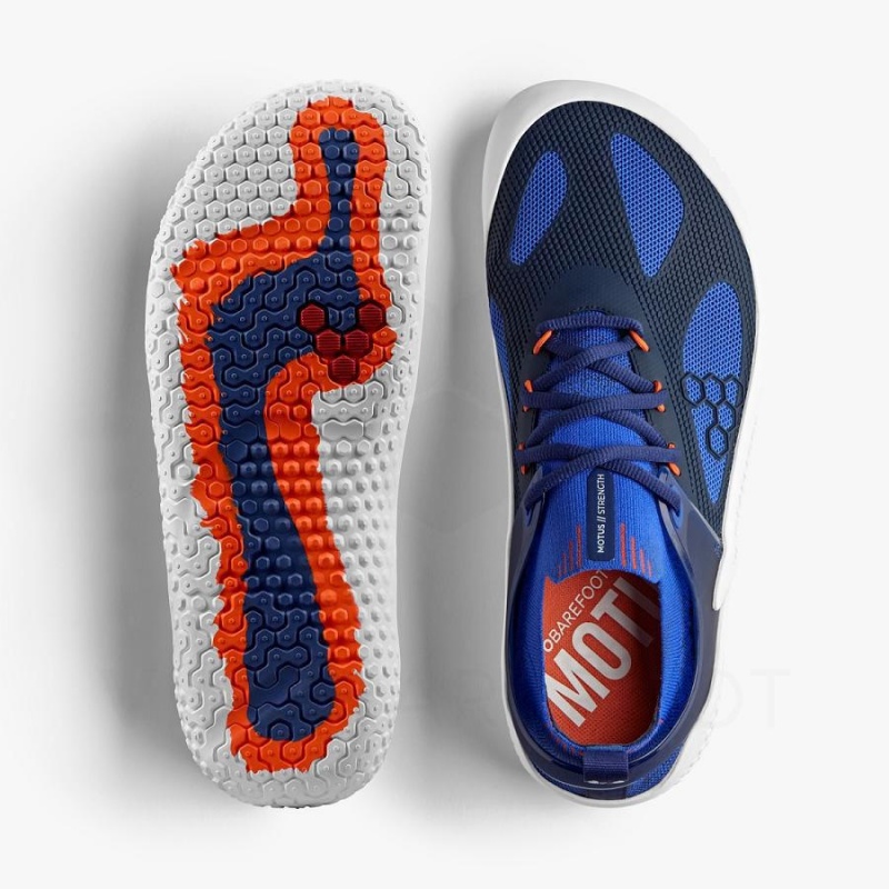 Zapatillas Running Carretera Vivobarefoot Motus Strength Hombre Azules Azul Marino Naranjas | CL397FU