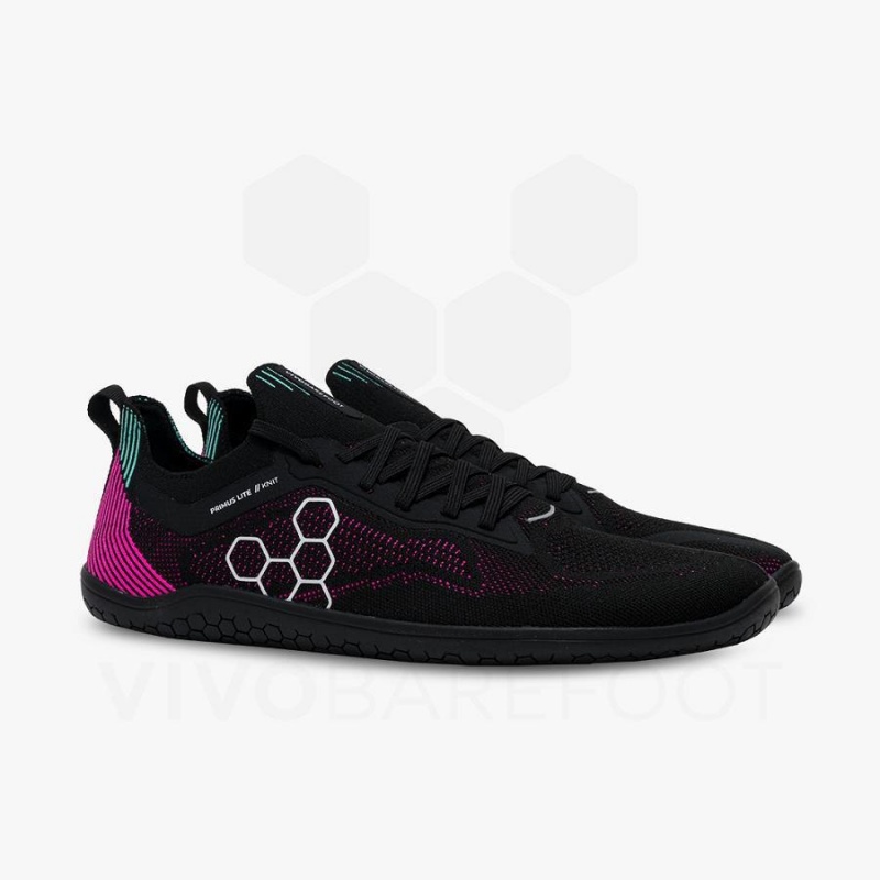 Zapatillas Running Carretera Vivobarefoot Primus Lite Knit Hombre Obsidian Rosas | CL382UK