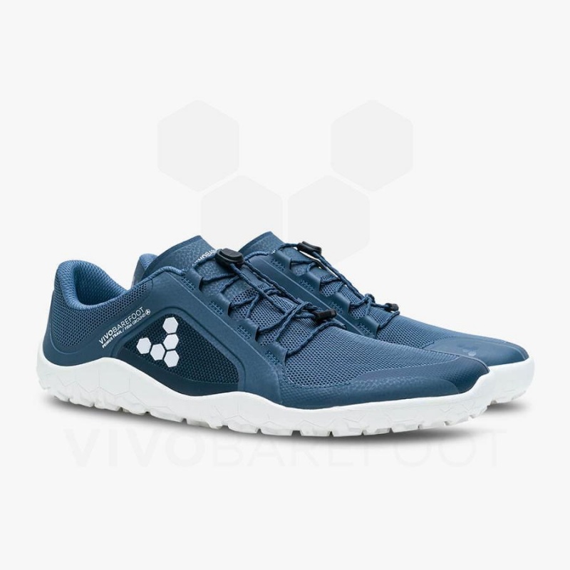 Zapatillas Trail Running Vivobarefoot Primus Trail II FG Mujer Azules Oscuro Blancas | CL195ZD