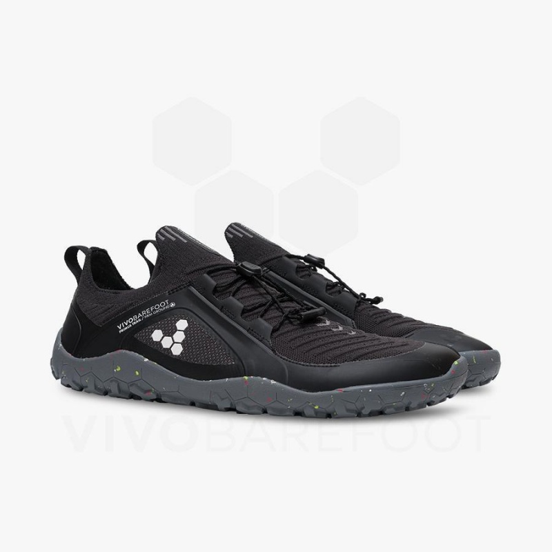 Zapatillas Trail Running Vivobarefoot Primus Trail Knit FG Hombre Obsidian Gris | CL370GY